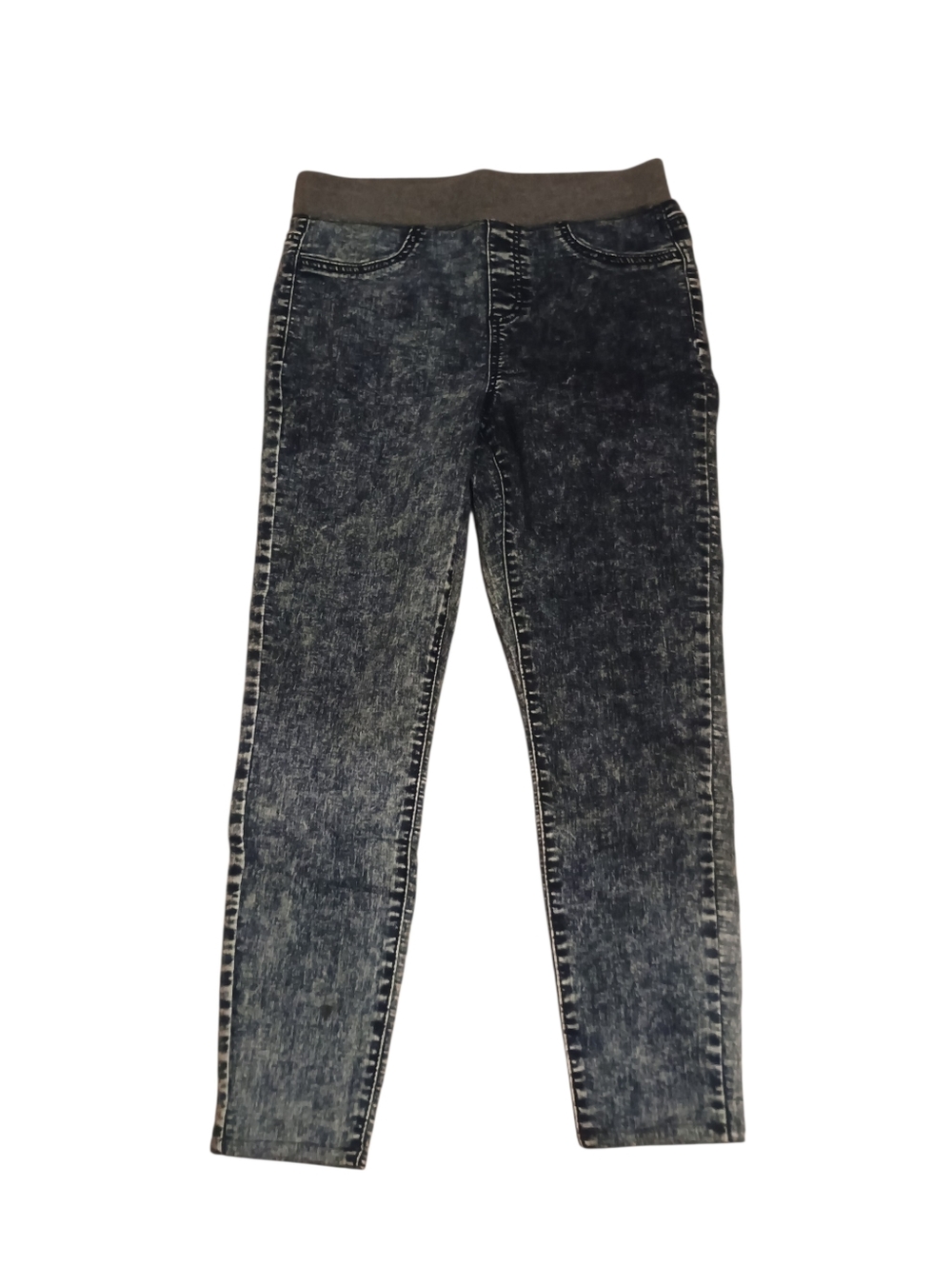 No Boundaries Girl Mid Rise Acid Wash Skinny Jegging Blue Stretch Size M ( 7-9)
